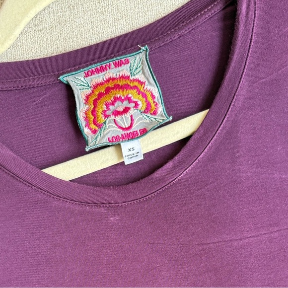 Johnny was long sleeve viscose plum top size XS - Picture 3 of 5